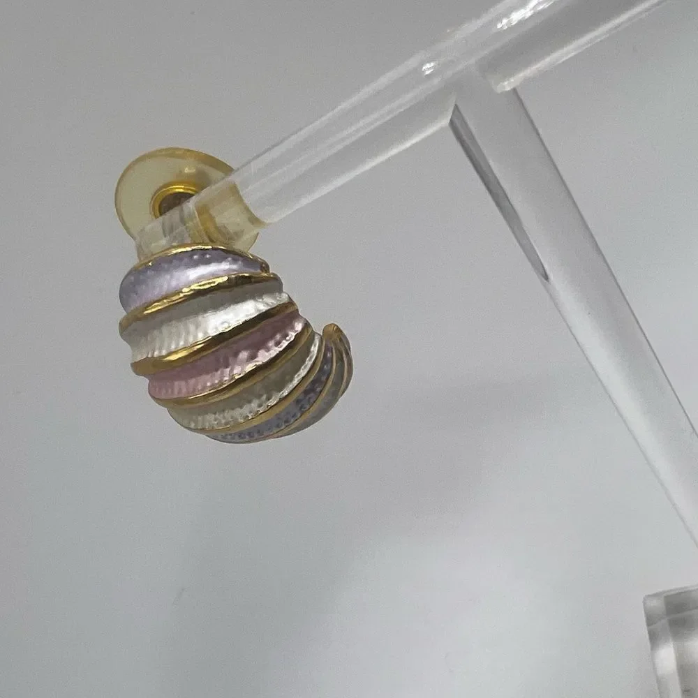 Vintage Pastel and Gold Tone Earrings
